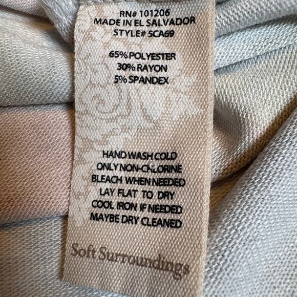 Soft Surroundings Womens 1X Orange Floral Boho V Neck Pullover Tunic Sweater Top - Picture 8 of 8